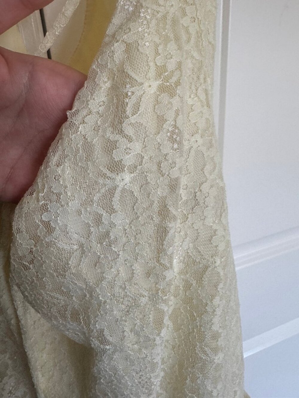 Butter Yellow Lace Mini Dress - Picture 4 of 4